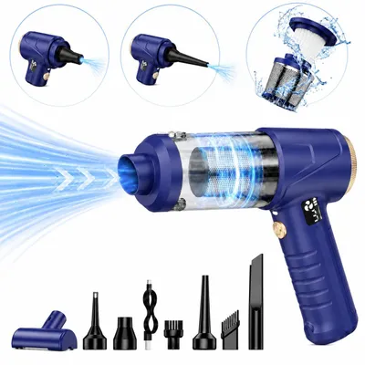 Produktbild von 4-in-1 Auto Staubsauger, 18000 pa Akku Handstaubsauger mit LED-Licht, Digitalem Display, Ultra-leiser, 3 Modi, Tragbar für Auto, Haushalt, Tierhaare