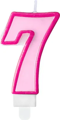 Produktbild von Geburtstagskerze Nummer 7, Rosa, 7cm