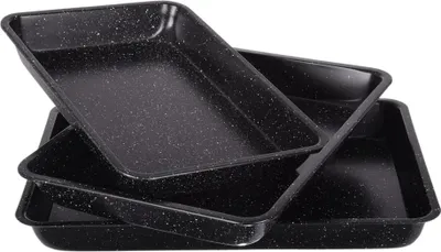 Produktbild von Backformen 3er-Set Kohlenstoffstahl Antihaftbeschichtung 20x30x4 cm, 23x33x4 cm, 24x35x4 cm