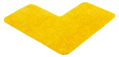 Produktbild von Duschvorleger mit Eckausschnitt (50x100x100 cm) - Badteppich für Eckduschen - Rutschfeste und waschbare Duschmatte - Eck Badematte - Für eckige Duschkabinen - Farbe: Gelb
