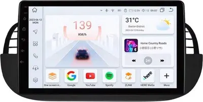 Immagine prodotto di Autoradio con Bluetooth e CarPlay per FIAT 500 (2007-2014), compatibile con Apple e Android, impianto stereo, sistema di navigazione, 3 GB di RAM, 32 GB di memoria interna, display da 9 pollici