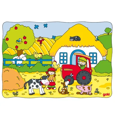 Produktbild von Goki Schiebepuzzle Unser Bauernhof, 9 Stück(e), Bauernhof, 3 Jahr(e)
