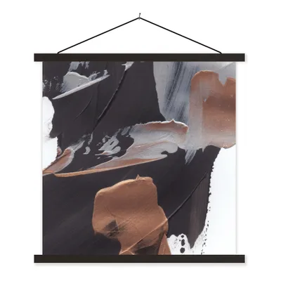 Produktbild von MuchoWow® Textilposter Abstrakt - Farbe - Gold 40x40 cm mit schwarzem Rahmen - Fotos