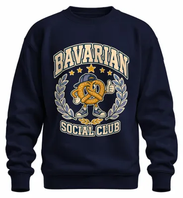 Imagen del producto de Camiseta con motivos bávaros, pantalones de cuero, falda tradicional (Dirndl), sudadera, jersey, color azul marino, talla M