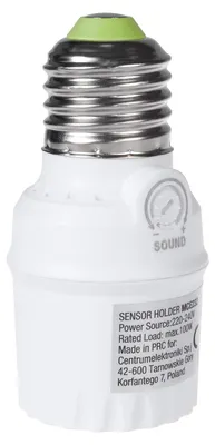 Lamphouder mit Geräuschsensor E27, 360°, 30-90 dB, bis 100 W, weiß