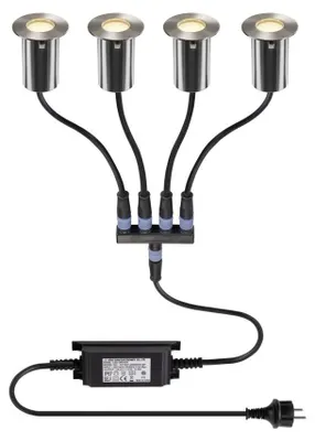 Obrázok produktu pre SLV 1008841 TRAIL-LITE® 60, sada 4, zapustené podlahové svietidlá, 3000K, IP67, kruhové, nerezová oceľ/hliník