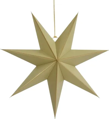 Produktbild von MICA Papierstern Hängend75 cm Beige – 7-Zackiger Weihnachtsstern, Große nachhaltige Dekoration, Faltbarer Stern zum Aufhängen, Fenster- & Wanddeko, Minimalistische Weihnachtsdekoration im Naturstil