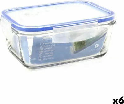 Obrázek produktu pro Obdélníkový, vzduchotěsný box na oběd Superblock Borgonovo 17,5 x 13 x 7,5 cm (6 kusů)