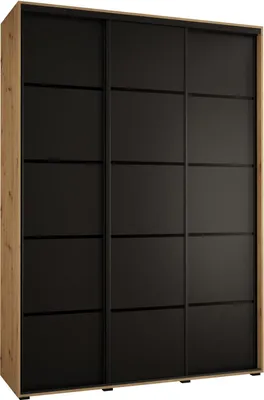 Produktbild von MEBLE KRYSPOL Davos 4 Schrank, drei Türen - 235,2x170x45 cm - Artisan Schwarz Schwarz