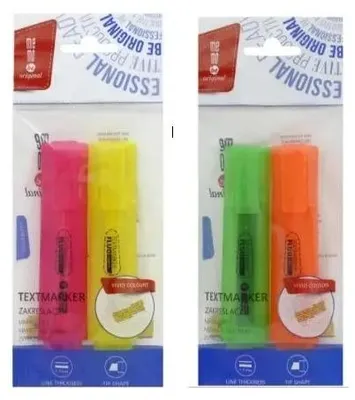 Obrázek produktu pro Zvýrazňovače neonové, 2 kusy, mix barev, značka MemoBe