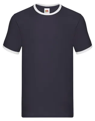Produktbild von Fruit of the Loom - "Ringer 160" T-Shirt für Herren LT1992 (XL) (Marineblau/Weiß)