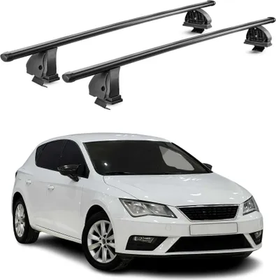 Image de Barres de toit transversales acier pour Seat Leon III 2012-2020 Noir 2Pcs