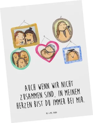 Produktbild von Mr. & Mrs. Panda Postkarte Trennung von den Eltern - Weiß - Geschenk, einzelkarte, Mutmacher, im Herzen, Zuversicht, Trost, immer bei mir, Grußkarte, Mut, Postkarten