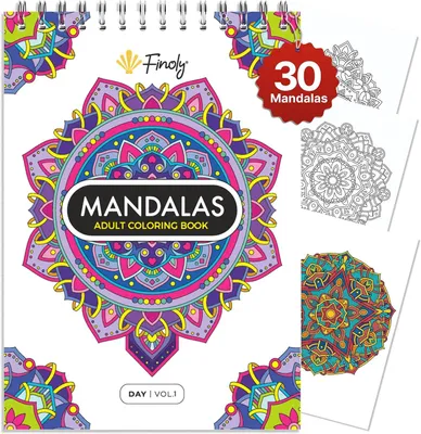 Produktbild von Mandala-Malbuch für Erwachsene mit 30 Designs | Mandala-Malbuch mit Punktiertechniken | A4 | Premium-Papier | Spiralbindung | BAND 1 (Tagesmotive)