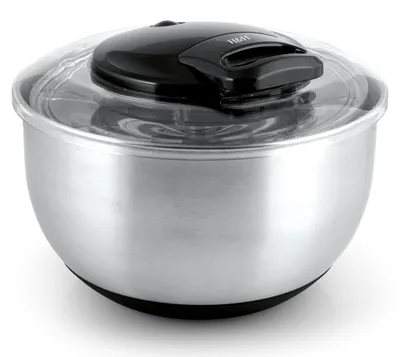 Salatschleuder Edelstahl/ABS 25 cm schwarz/grau