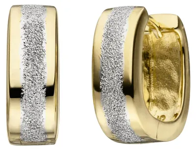 Produktbild von Creolen Klappcreolen aus 925 Silber rhodiniert gelbvergoldet Ohrringe Ohrschmuck