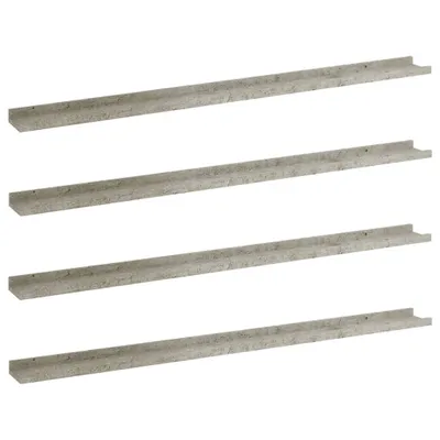 Image de Étagères murales 4 pcs Gris béton 115x9x3 cm