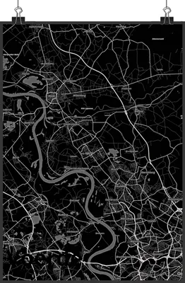 Produktbild von Mr. & Mrs. Panda Bild Voerde DIN A1 - Geschenk, Kunstdruck, Stadt, Dorf Karte Landkarte Map Stadtplan, Wanddekoration, drucke, Wandbild, wanddeko