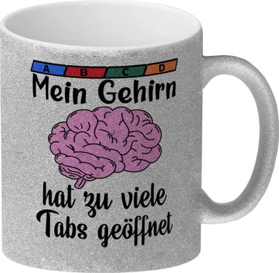 Produktbild von Überforderung Glitzer-Kaffeebecher mit Spruch