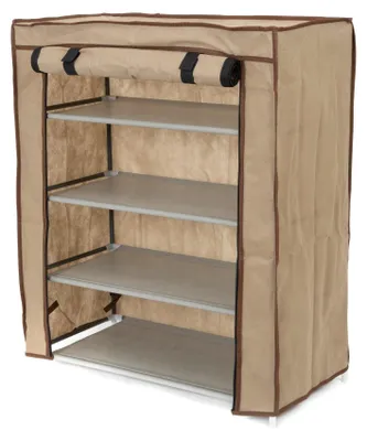Schoenenregal 4 Ablagen 59x29x72 cm Braun 12 Paar