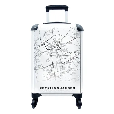 Produktbild von MuchoWow® Koffer Handgepäck Trolley Rollkoffer Kleine Reisekoffer mit 4 Rollen - Karte - Recklinghausen - Karte - Stadtplan - Cabin Size < 55x40x23 cm & 55x40x20 cm - Fotokoffer - Kabinenkoffer - Boardgepäck - Reise-Box - Reisekoffer - Reisegepäck - Koffer mit Bild - Trolley für Kinder