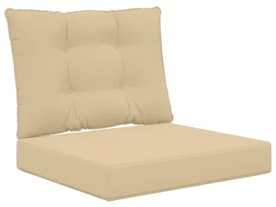 Image de vidaXL Coussins de canapé d'extérieur, lot de 2, beige, polyester