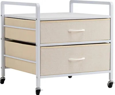 Immagine prodotto di Mini frigorifero con ripiano e contenitore 176 libbre Tavolino bianco per mini frigorifero 2 cassetti