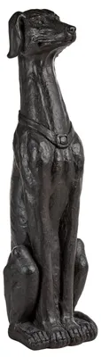 Obrázek produktu pro BELIANI Dekorativní zahradní socha figurka psa chrta tmavě šedá oxid hořečnatý 21 x 19 x 83 cm venkovní dekorace obývací pokoj