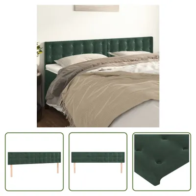 Produktbild von The Living Store Kopfteile 2 Stk. Dunkelgrün 90x5x78/88 cm Samt