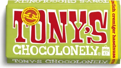 Produktbild von Tonys Vollmilchschokolade 32 % cremiger Haselnuss Crunch 180g