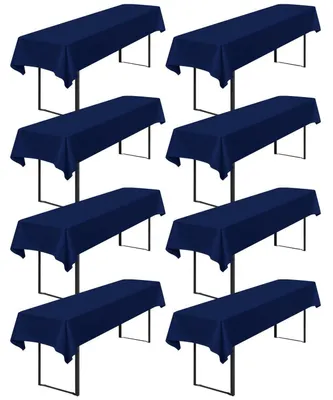 Image de Nappes pour tente de bière, lot de 8, couleur bleu marine, 100 x 250 cm, imperméables, en polyester