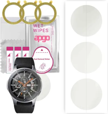 Produktbild von apgo 3 Stück Schutzfolie, Matt, kompatibel mit Samsung Galaxy Watch 46MM Smartwatch, Hydrogel Displayschutzfolie mit Positionierhilfe, Displayfolie, robust und kratzfest
