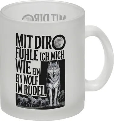 Produktbild von Wolf im Rudel Glas Tasse