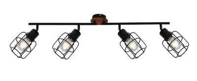 Zdjęcie produktu dla GLOBO 54037-4, Czarny, Drewno, Metal, IP20, I, E27, 40 W