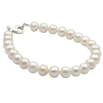 Produktbild von Armband aus Süßwasser Zuchtperlen creme weiß Perlenarmband klassisch elegant Hochzeit