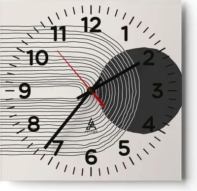 Produktbild von Wanduhr - Quadrat - Glasuhr - Boho Abstraktion Geometrie - 40x40cm - Schleichendes Uhrwerk - Lautlos - zum Aufhängen bereit - Dekoration Modern - Wanddekoration aus Glas - C4AC40x40-4747
