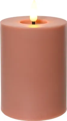 Produktbild von LED Kerze mit Timer Outdoor 7x12cm Kunststoff Braun / Warmweiß