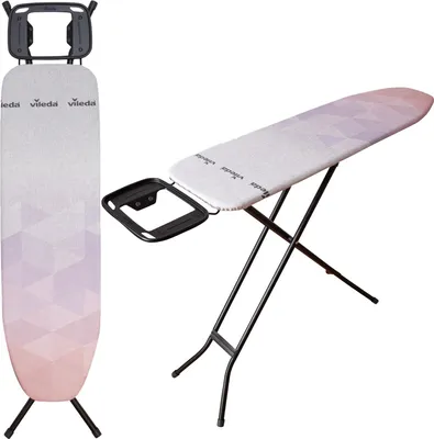 Produktbild von Vileda Bügelbrett Diamond S Schwarz 114x33 cm höhenverstellbar mit Bügeleisenablage