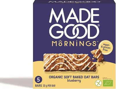 BATONIKI OWSIANE SOFT Z JAGODAMI BEZGLUTENOWE BIO (5 x 30 g) 150 g - MADEGOOD MORNINGS