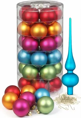 Produktbild von Weihnachtskugeln 30 Kugeln mit Spitze Mille Fiori