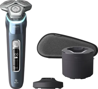 Produktbild von Philips SHAVER Series 9000 S9982/55 Elektrischer Nass- und Trockenrasierer, Rotationstrasierer, Blau, Grau, Dual SteelPrecision blades, GroomTribe, SH91, 2 Jahr(e)
