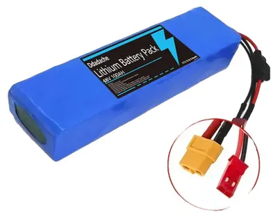 Immagine prodotto di Batteria agli ioni di litio, capacità di 100 Ah, configurazione a 48V, connettori XT60-JST