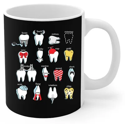 Produktbild von Personalisierte Keramiktasse für Kaffee mit Zahnarzt-Design