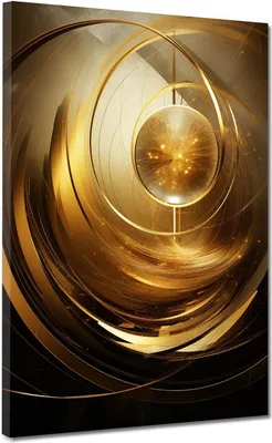 Produktbild von Leinwandbild Wandbild Kunstdruck XXL Wanddeko abstrakte Kunst Gold: 120x160x4cm