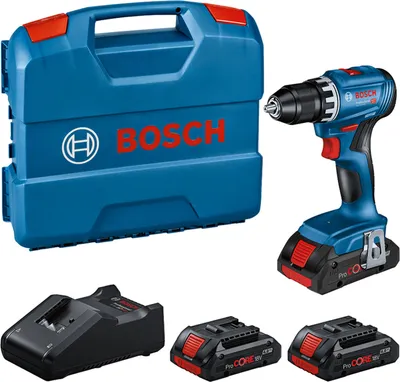 Image de Bosch GSR 18V-45 Professional Perceuse-visseuse sans fil 18 V 45 Nm Brushless ( 0615A5002N ) + 3x batterie ProCORE 4,0 Ah + chargeur + L-Case