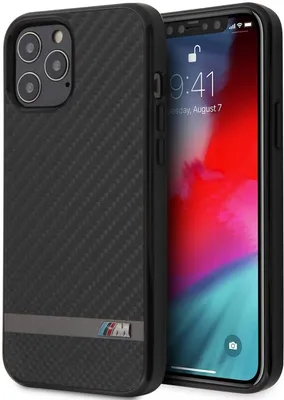 Image de Etui BMW BMHCP12MASCFBK iPhone 12/12 Pro 6,1" czarny/noir étui rigide M Collection Carbon