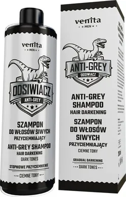 Image de Venita Men Shampooing pour cheveux gris assombrissant Dark Tones, 200ml