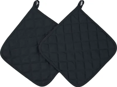 Produktbild von 2er Set Topflappen aus Baumwolle, 25x25 cm, schwarz