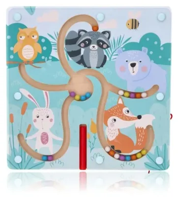 Produktbild von AdamToys Magnetlabyrinth Wald Magnetspiel Holzspielzeug Lernspiel Kugellabyrinth Magnet
