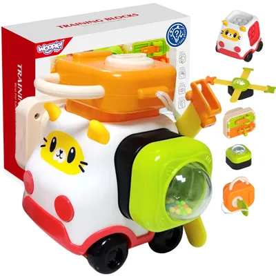 Obrázok produktu pre WOOPIE BABY Montessori Manipulačná stavebnica Auto Mačiatko 1